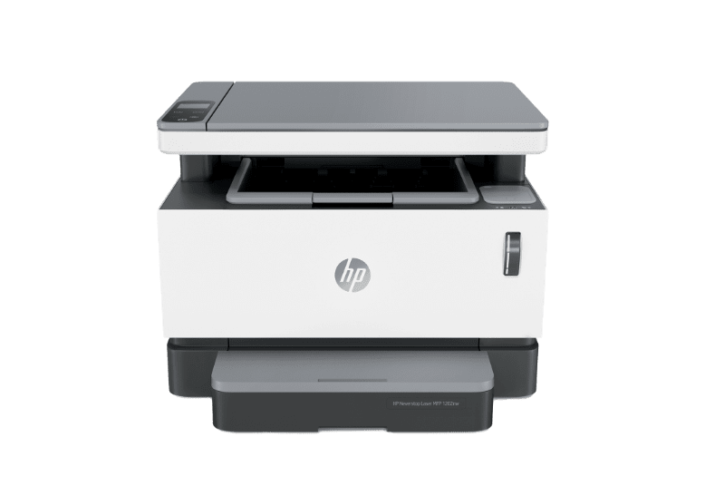 Front view of HP Neverstop Laser printer